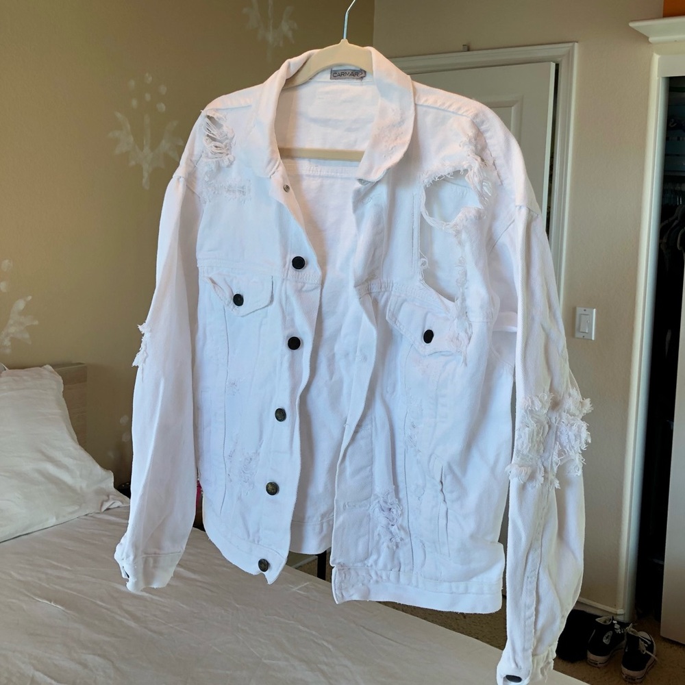 CARMAR Oversized Distressed Denim Jacket
